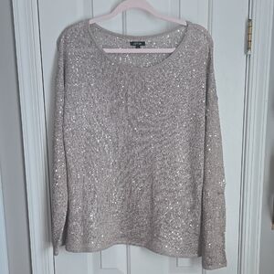 Apt. 9 Shimmering Beige Sequin Top